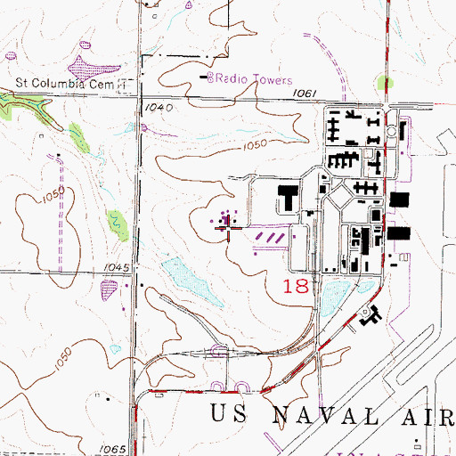 Topographic Map of Olathe Air Force Station (historical), KS