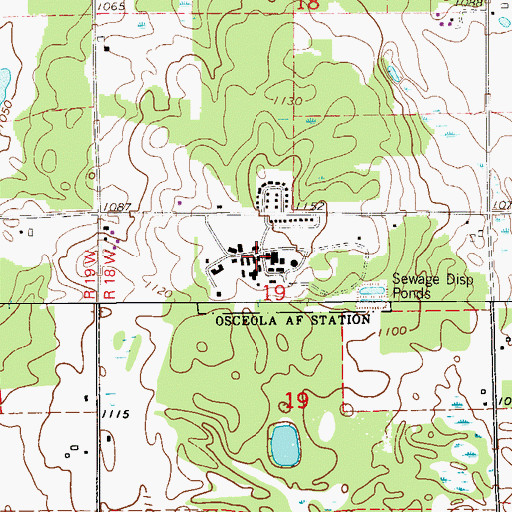 Topographic Map of Osceola Air Force Station (historical), WI