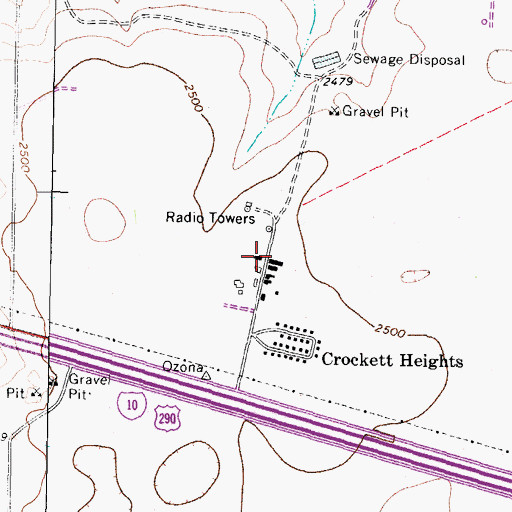 Topographic Map of Ozona Air Force Station (historical), TX