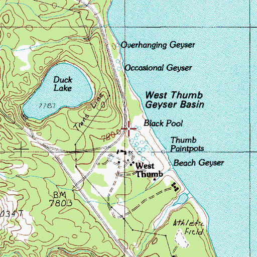 Topographic Map of Abyss Pool, WY