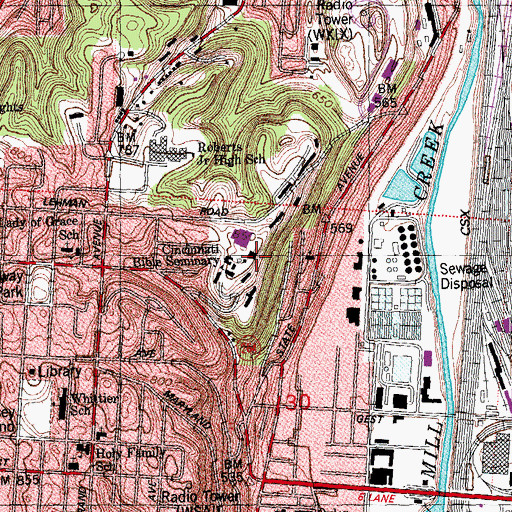 Topographic Map of Crouch Building, OH