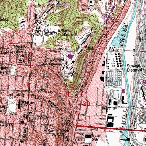 Topographic Map of Restoration Hall, OH
