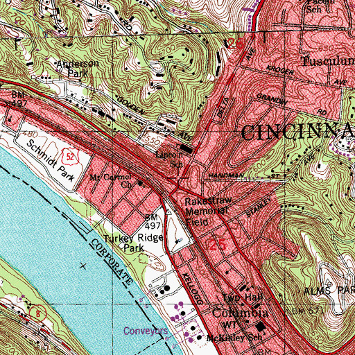 Topographic Map of Police Station Number 6, OH