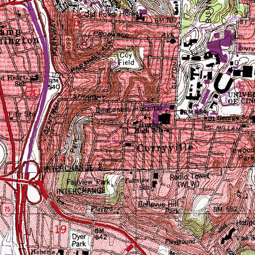 Topographic Map of Police Station Number 7, OH