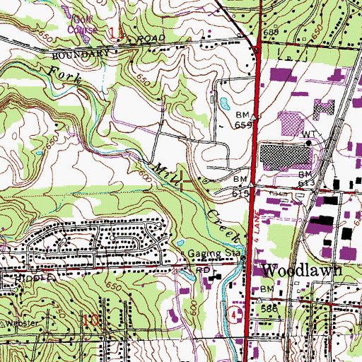 Topographic Map of Glenwood Gardens, OH