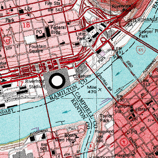 Topographic Map of National Steamboat Monument, OH