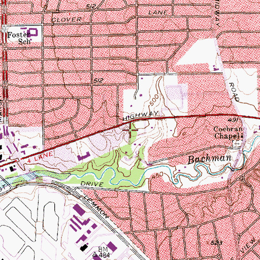 Topographic Map of Garvin Memorial Cemetery, TX