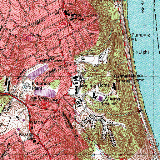 Topographic Map of Fort Thomas (historical), KY