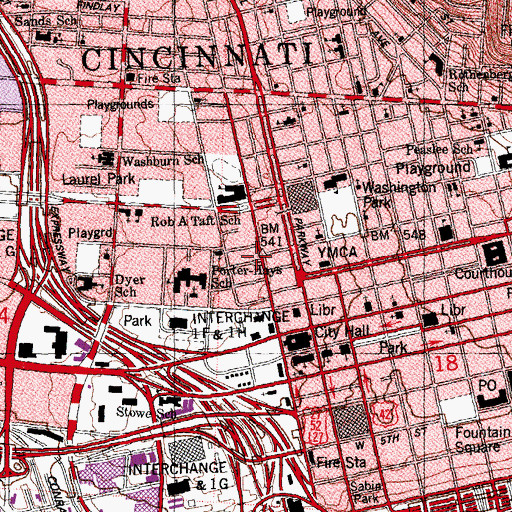 Topographic Map of Maude Booth Academy, OH
