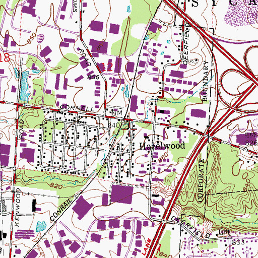 Topographic Map of Zion Hill Baptist Church, OH