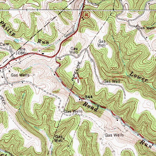 Topographic Map of Calhoun County Park, WV