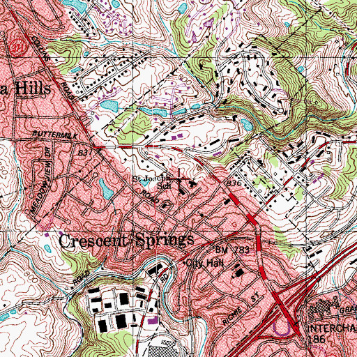 Topographic Map of Saint Joseph School, KY