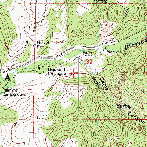 Topographic Map of Diamond Fork Youth Forest, UT