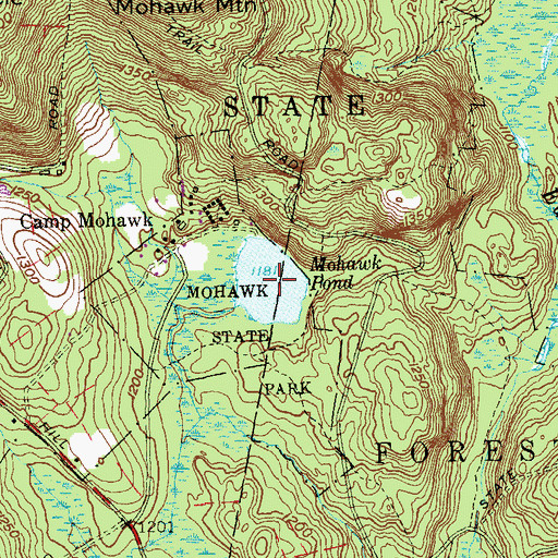 Topographic Map of Mohawk Pond, CT