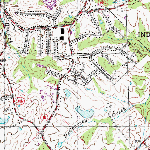 Topographic Map of Amity Church, KY