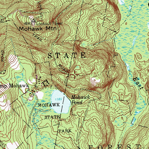 Topographic Map of Mohawk State Forest, CT