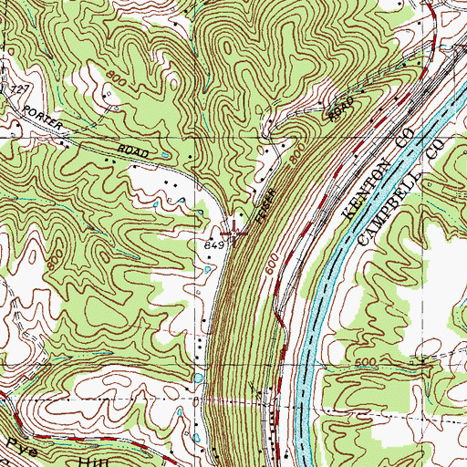 Topographic Map of Armstrong Cemetery, KY