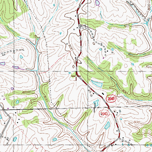 Topographic Map of Cruises Creek Baptist Church Cemetery, KY