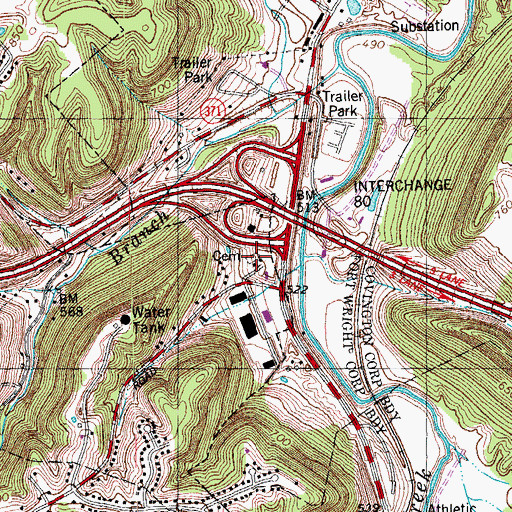Topographic Map of Holy Guardian Angels Cemetery, KY