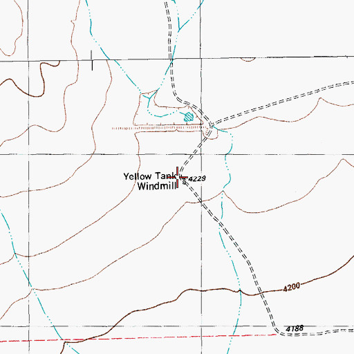 Topographic Map of Yellow Tank Windmill, TX