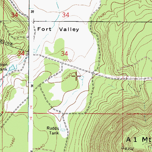 Topographic Map of Flat Tank, AZ