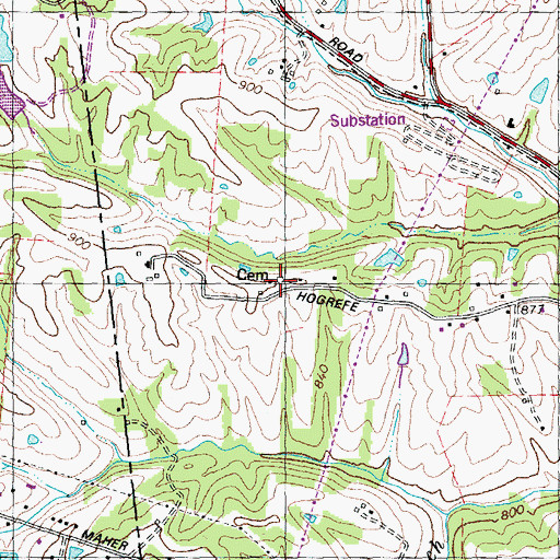 Topographic Map of Rector Cemetery, KY
