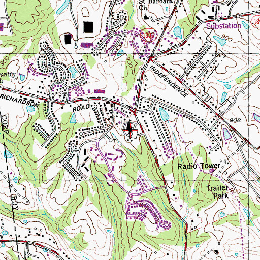 Topographic Map of Beechgrove Elementary School, KY