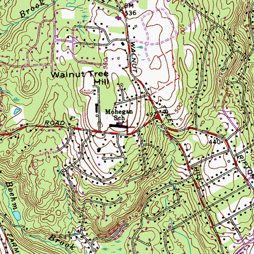 Topographic Map of Mohegan Elementary School, CT