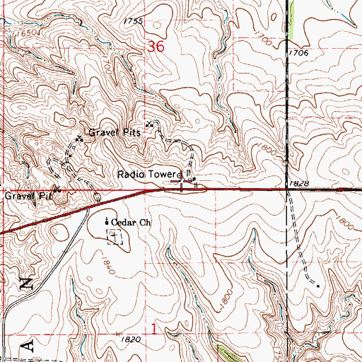 Topographic Map of Pickstown Air Force Station (historical), SD