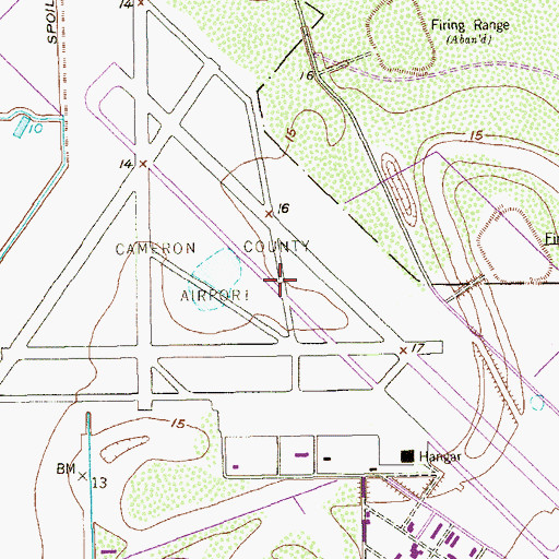 Topographic Map of Port Isabel Naval Auxiliary Air Station (historical), TX