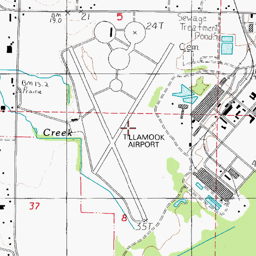 Topographic Map of Tillamook Naval Air Station (historical), OR