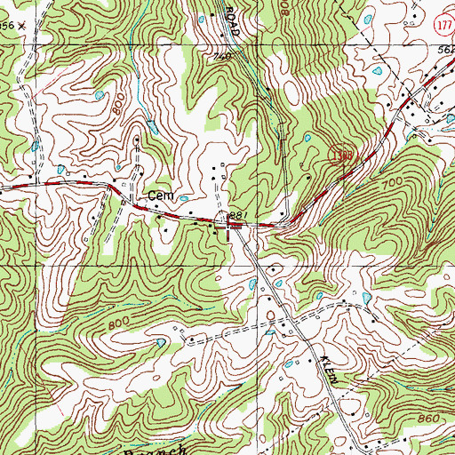 Topographic Map of Visalia Hill School (historical), KY