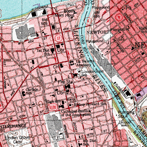 Topographic Map of Northern Kentucky Community Center (historical), KY