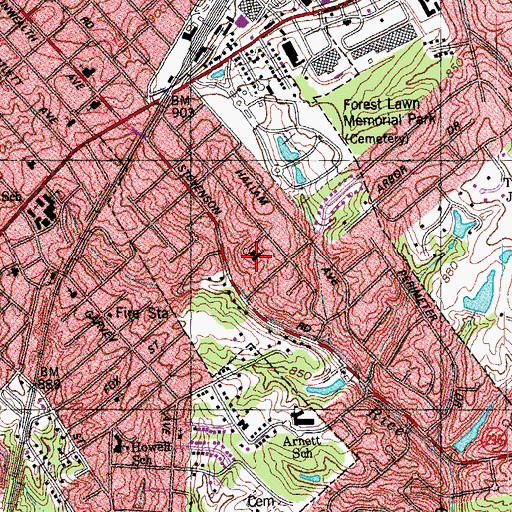 Topographic Map of Cornerstone Church of God, KY