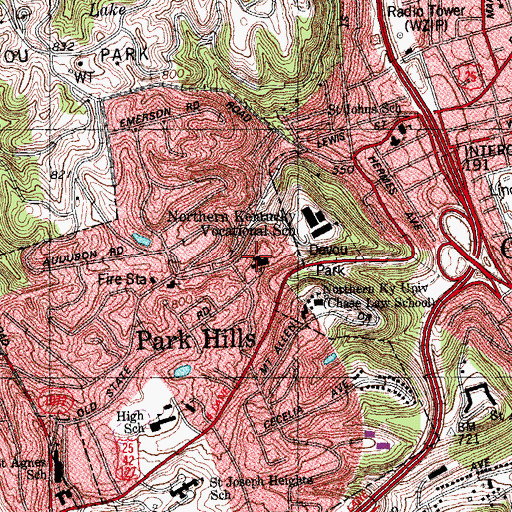 Topographic Map of Epworth Methodist Church, KY