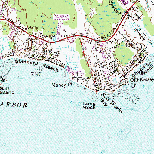 Topographic Map of Money Point, CT