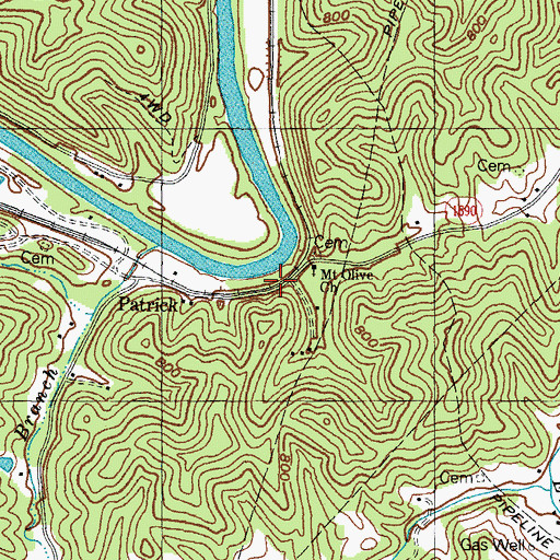 Topographic Map of Patrick Post Office (historical), KY