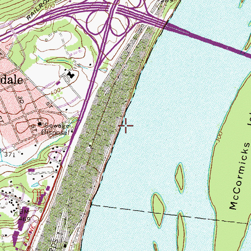Topographic Map of University Run, PA