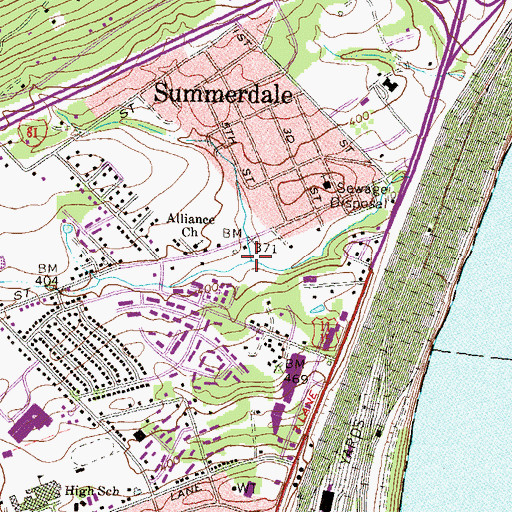Topographic Map of Boyer Run, PA