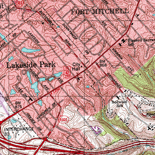 Topographic Map of Immanuel United Methodist Church, KY