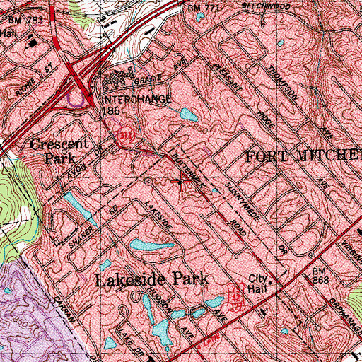 Topographic Map of Lakeside Christian Church, KY