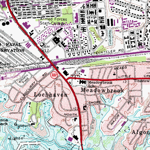 Topographic Map of Norfolk Fire - Rescue Station 12, VA