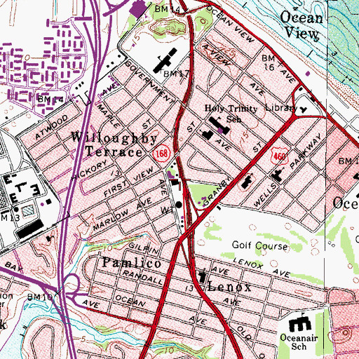 Topographic Map of Norfolk Fire - Rescue Station 13, VA