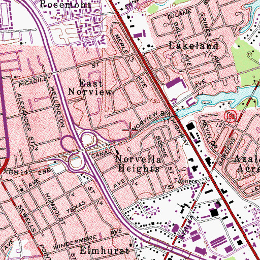 Topographic Map of Norfolk Fire - Rescue Station 14, VA