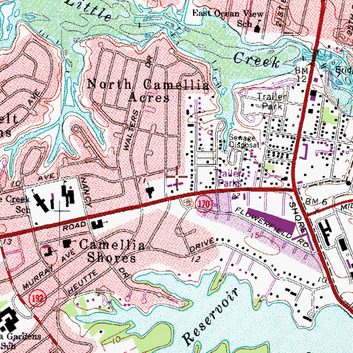 Topographic Map of Norfolk Fire - Rescue Station 16, VA