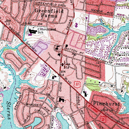 Topographic Map of Portsmouth Fire Rescue and Emergency Medical Services Station 12, VA