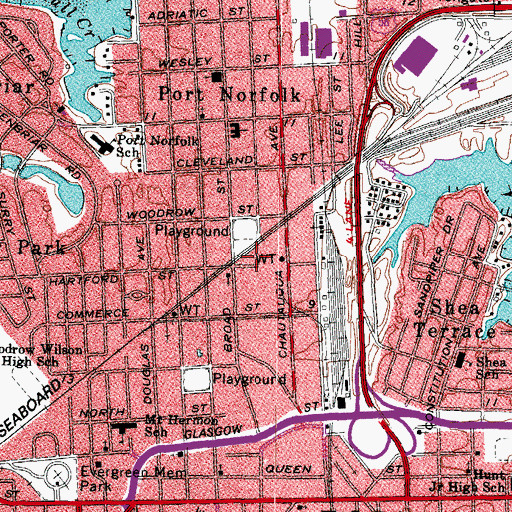 Topographic Map of Portsmouth Fire Rescue and Emergency Medical Services Station 4, VA