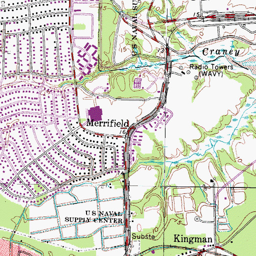 Topographic Map of Portsmouth Fire Rescue and Emergency Medical Services Station 3, VA