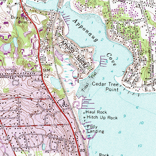 Topographic Map of Marys Creek, RI