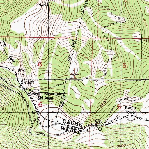 Topographic Map of Hidden Lake, UT